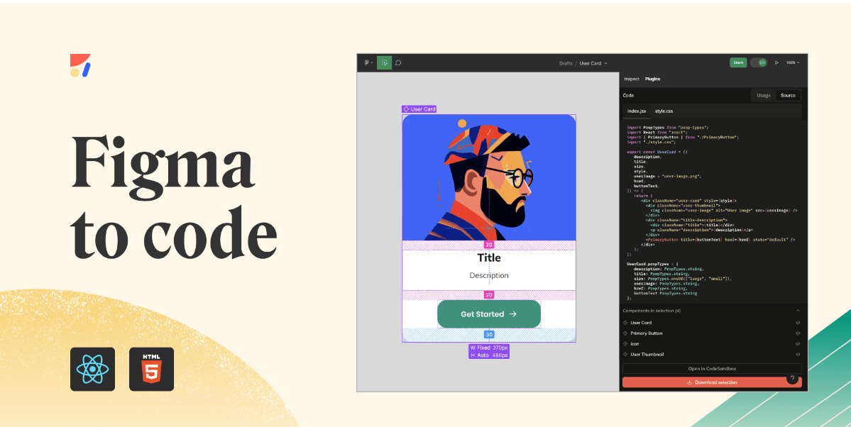 figma design to html code plugin