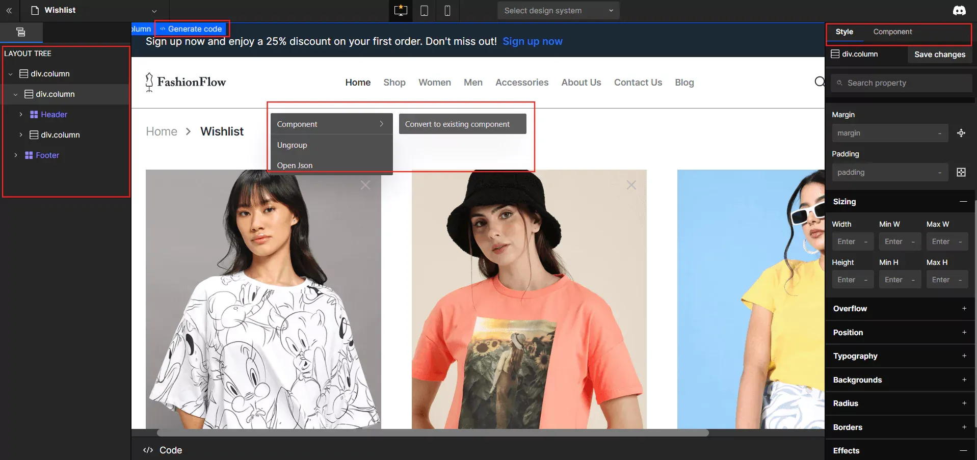 Customize Screen UI