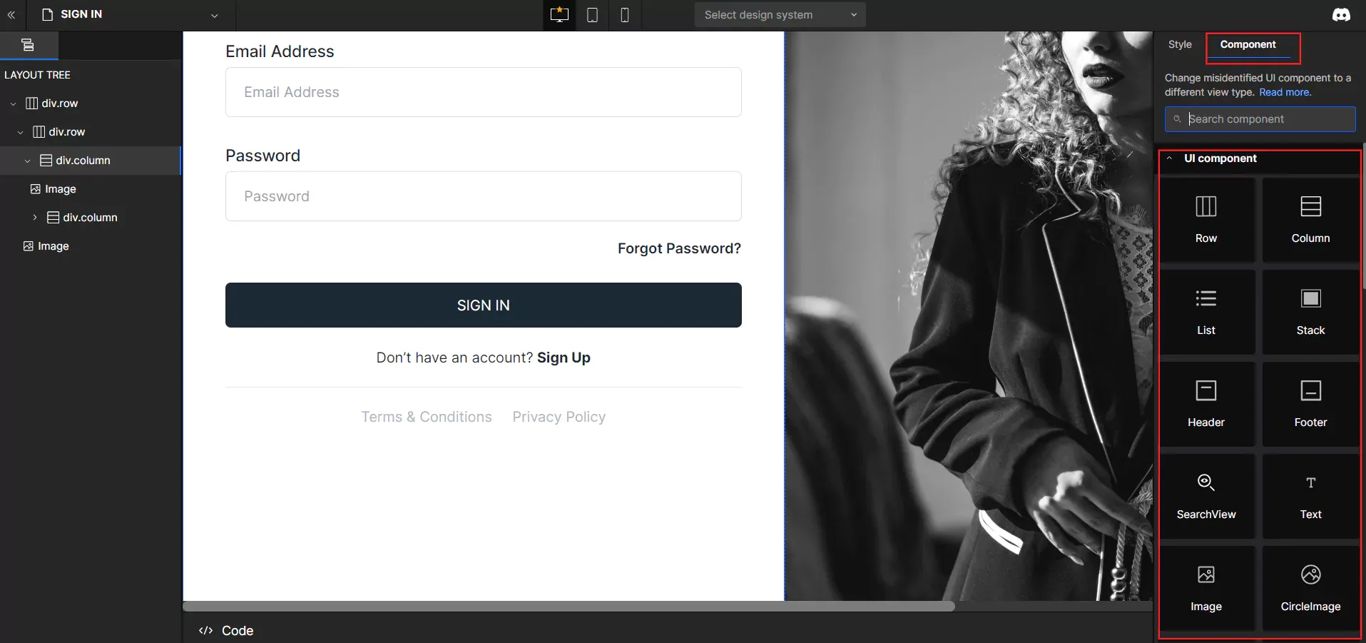 Change Component View Type