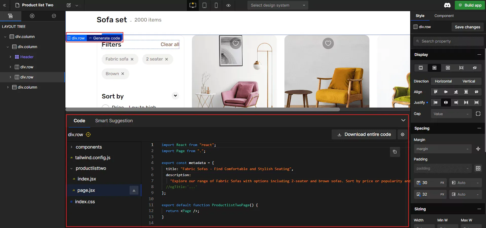 Generate Code for Components