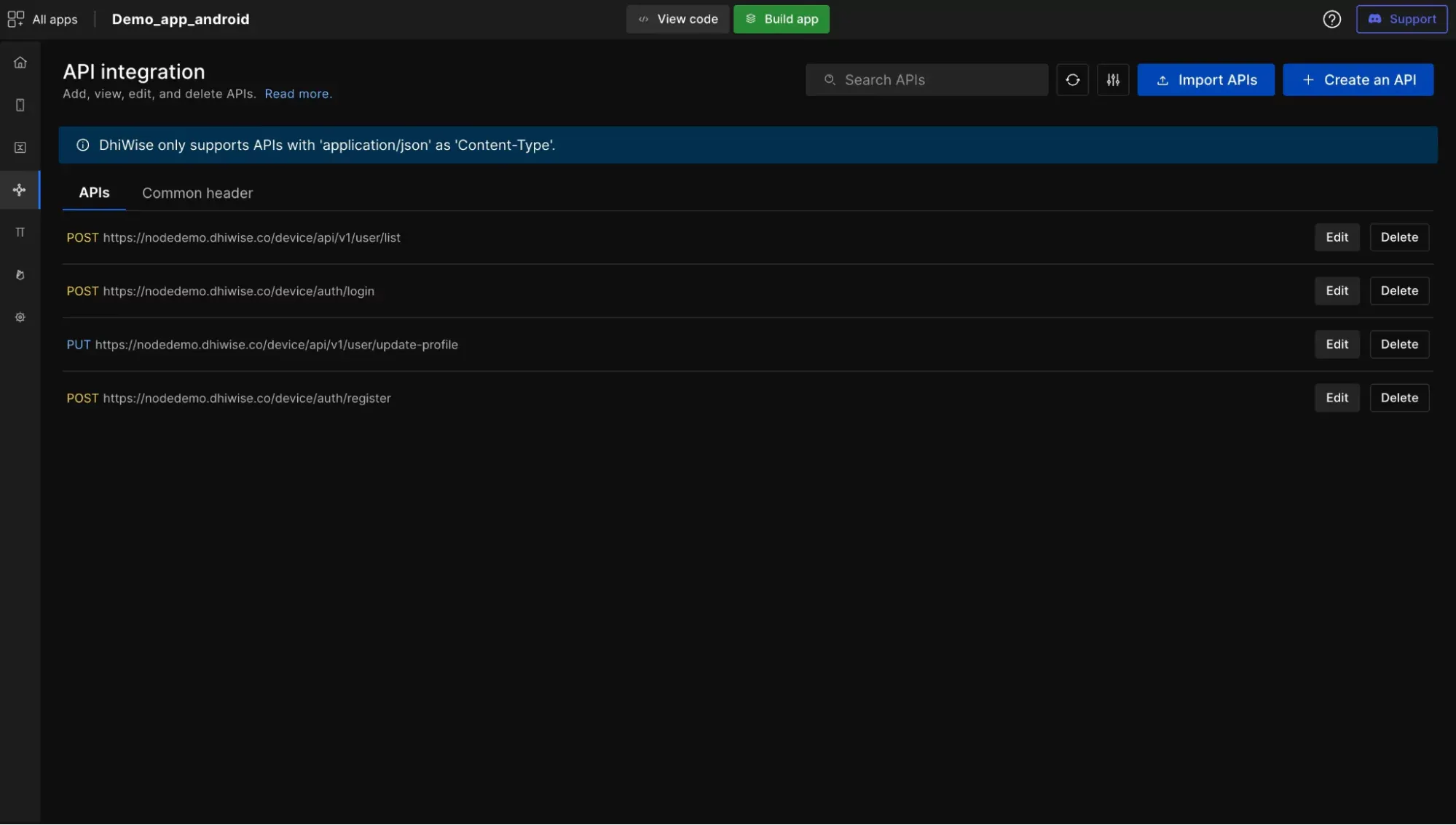 Integrate API