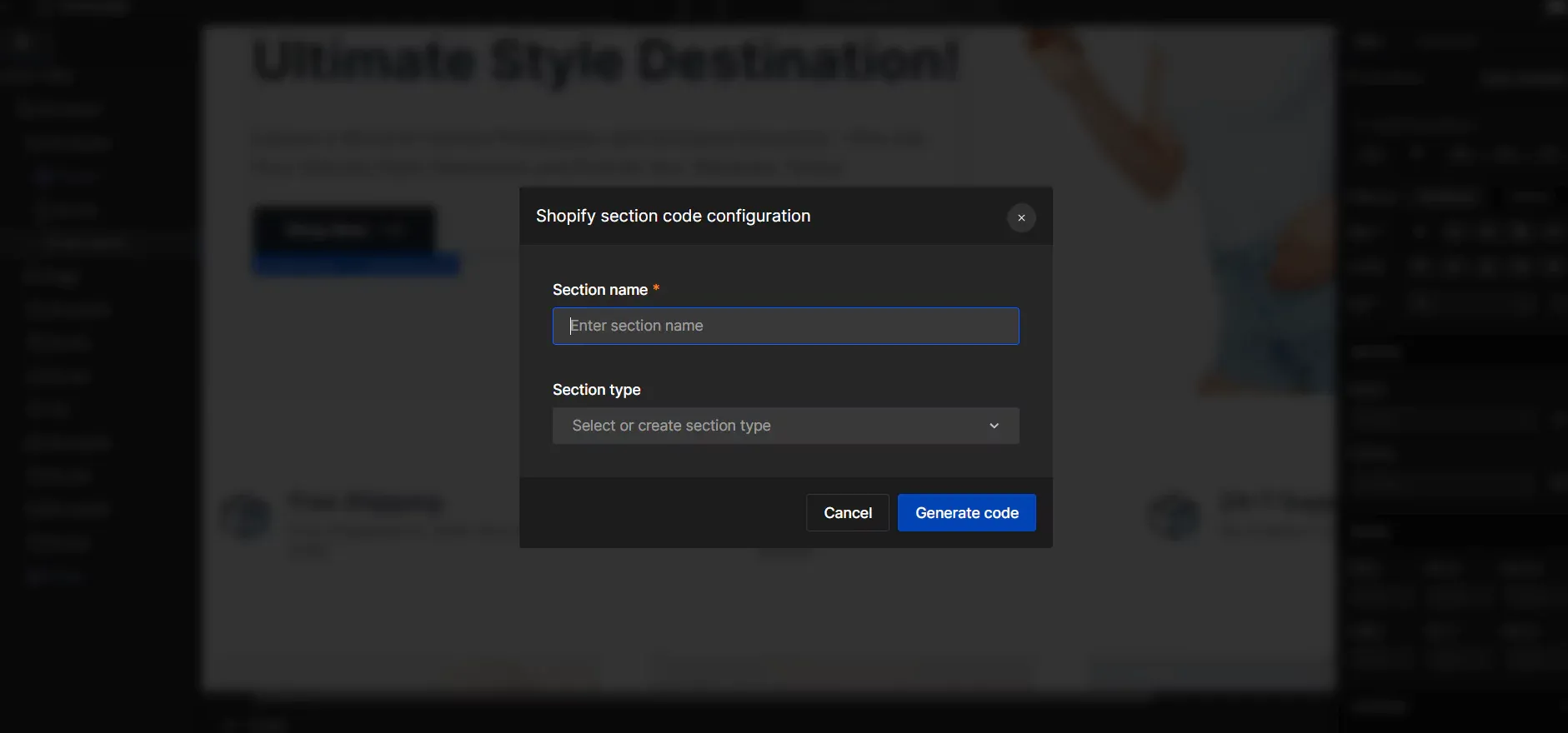 Shopify Section Code Configuration