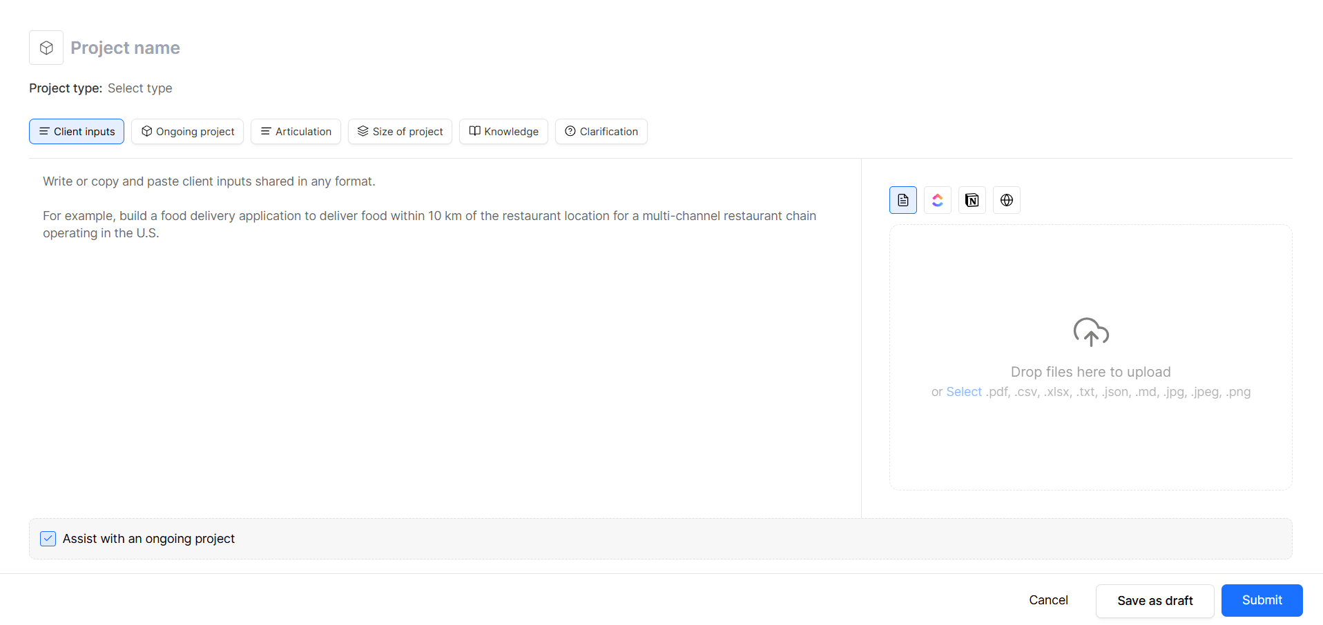 Input Project Details