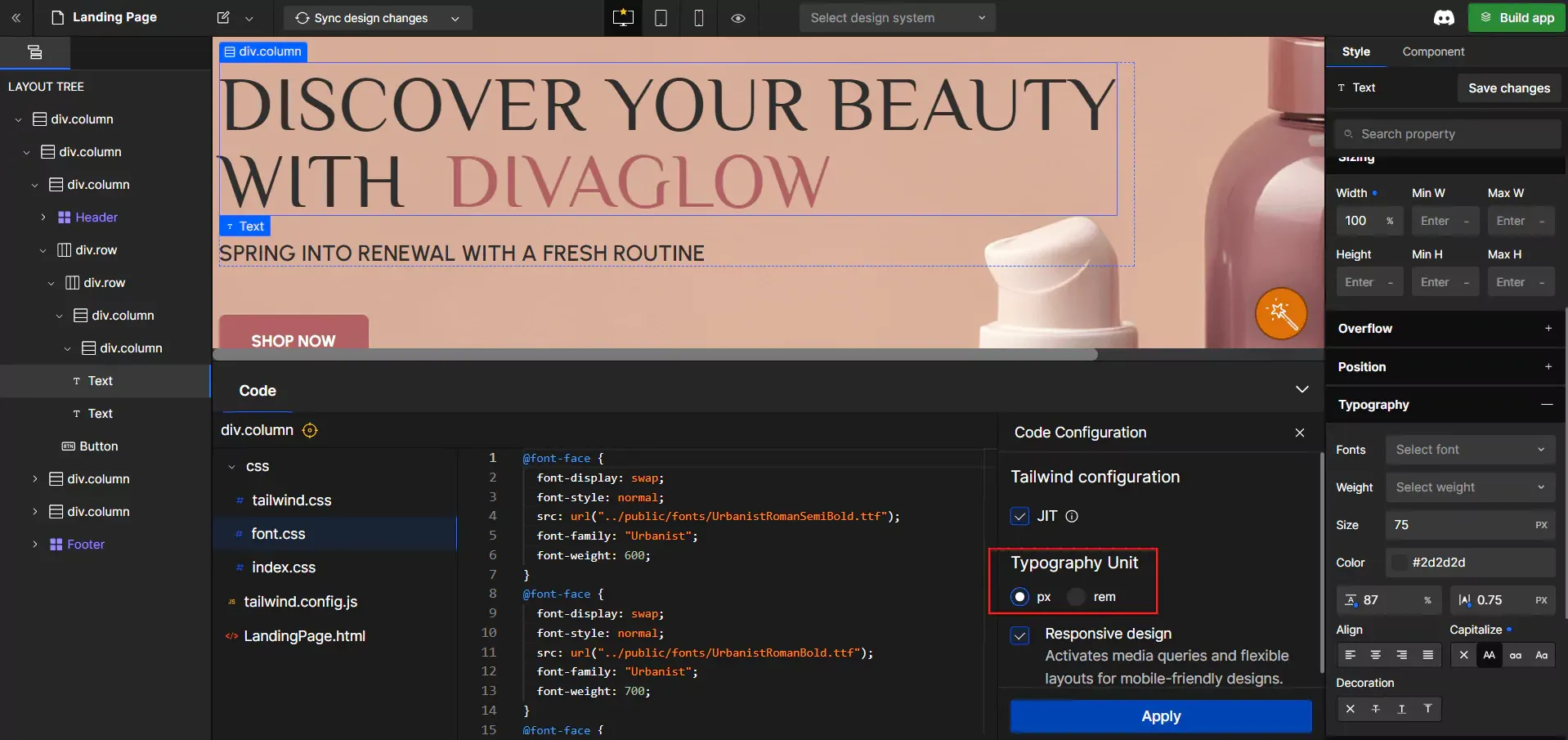Choose Typography Unit