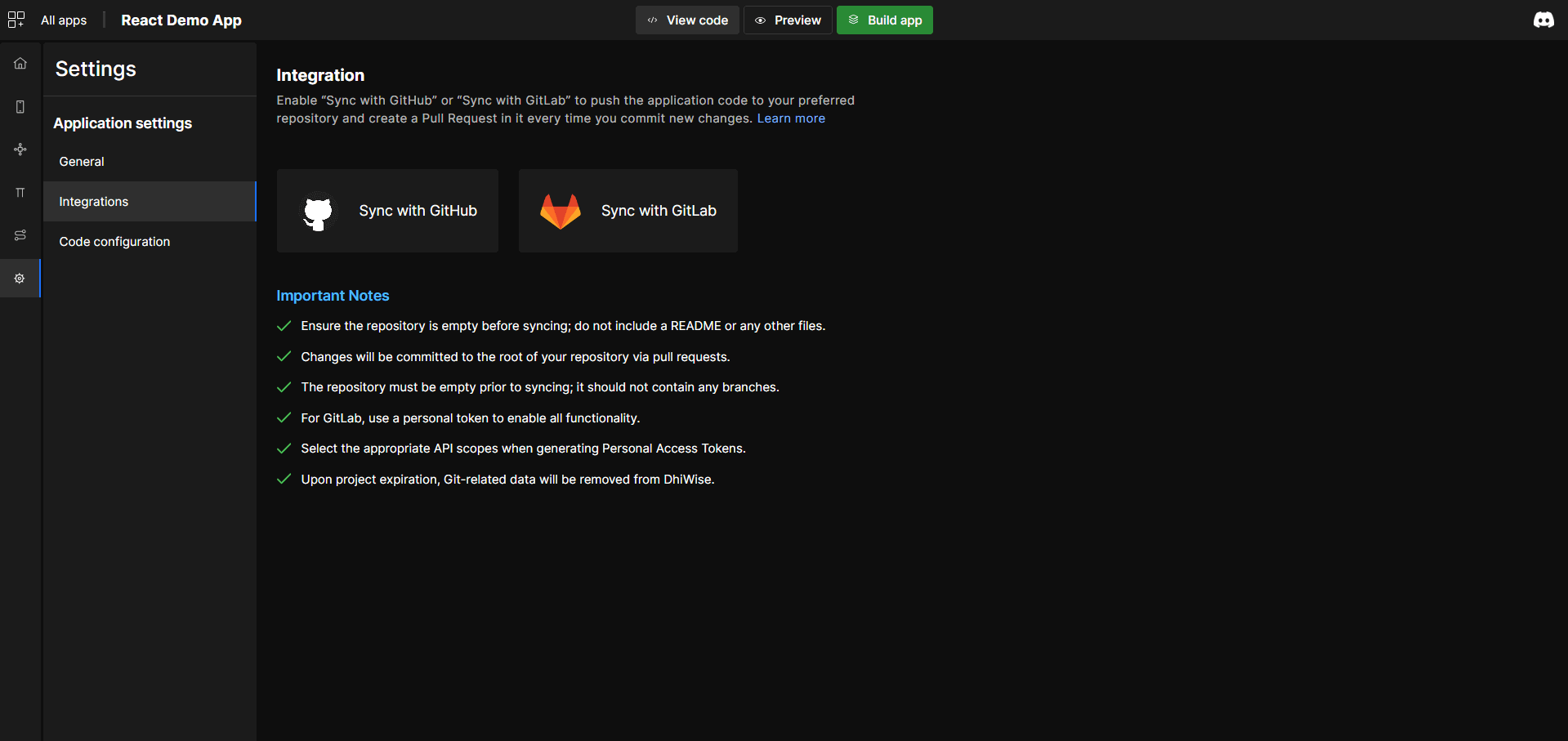 Sync your Code with GitHub or GitLab