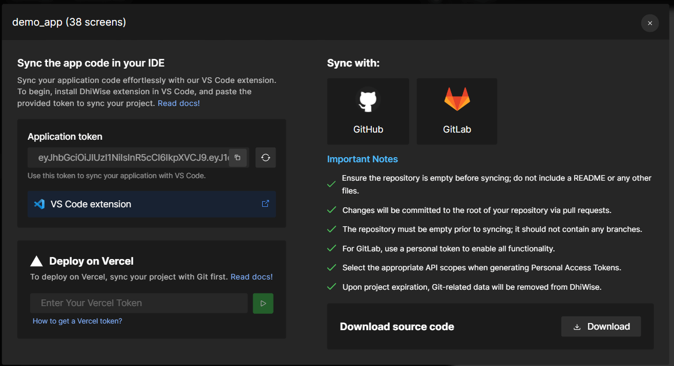 Sync App Code in your IDE or with GitHub and GitLab