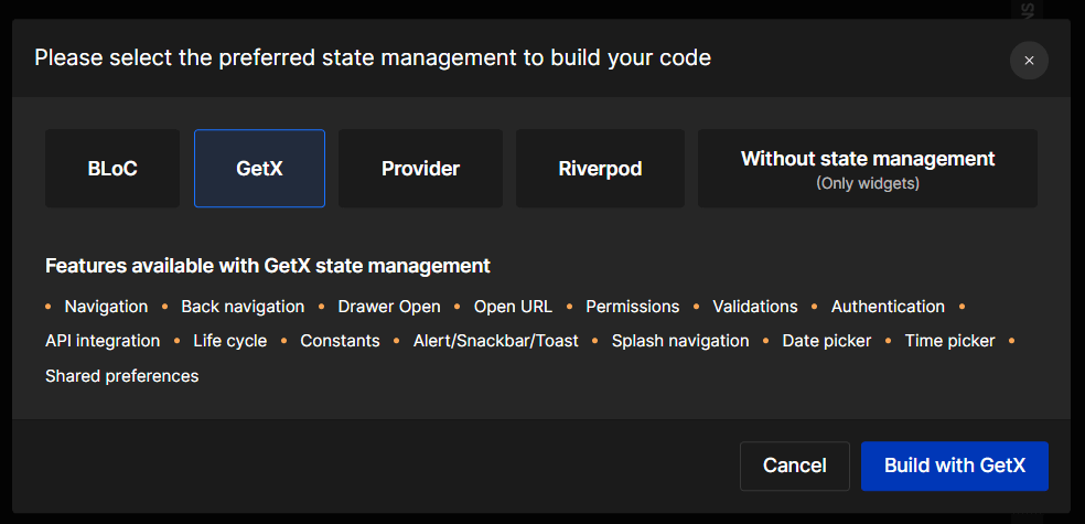 Select State Management Library to Build App