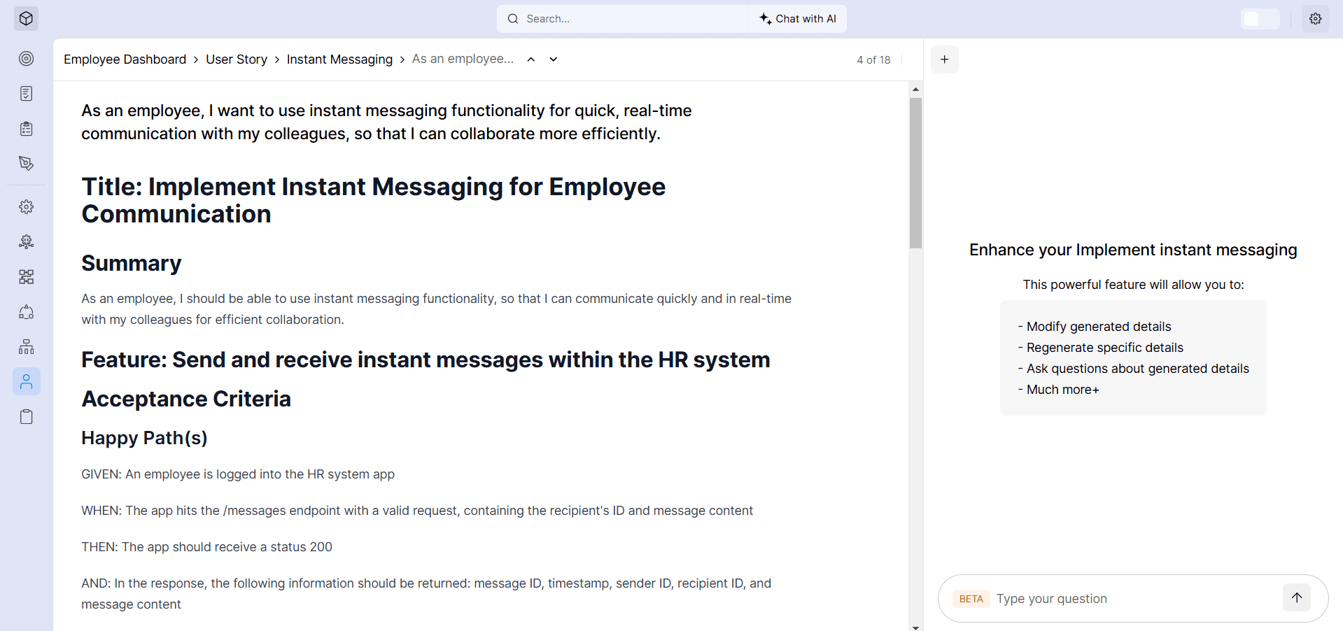User Stories- Instant Messaging