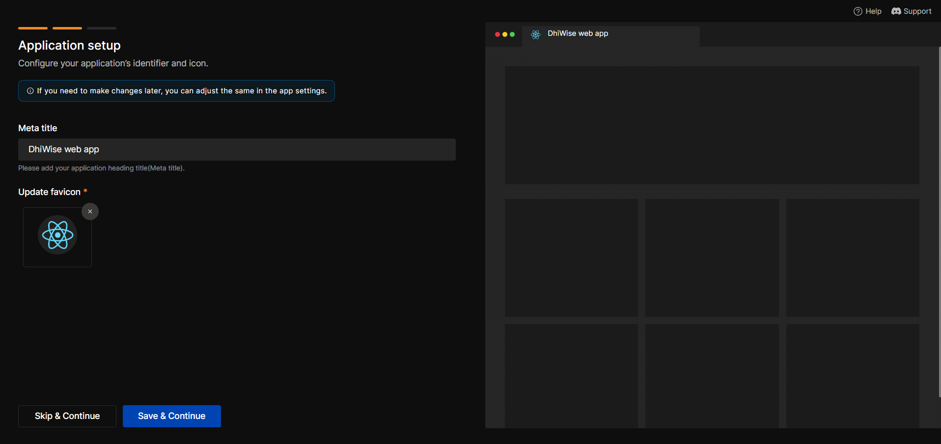 Application Setup