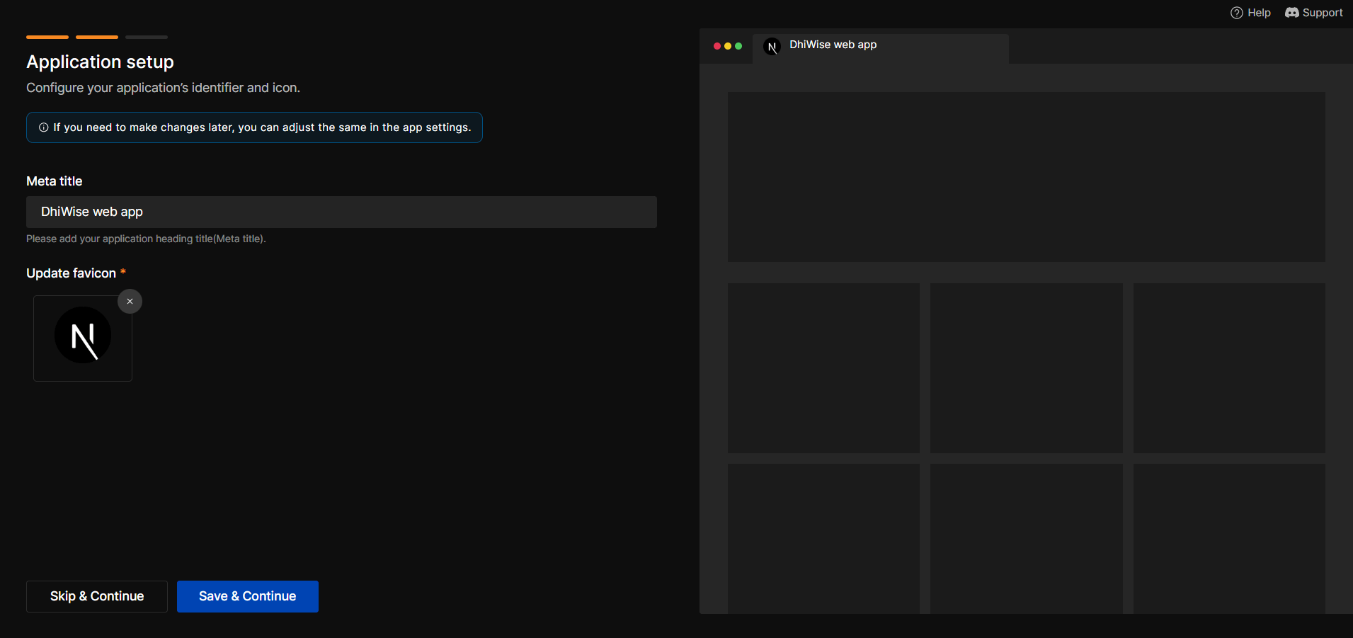 Application Setup