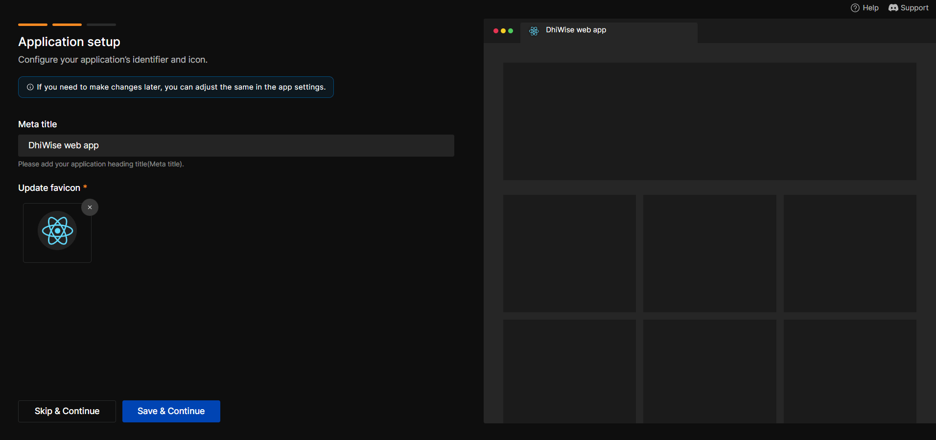 Application Setup