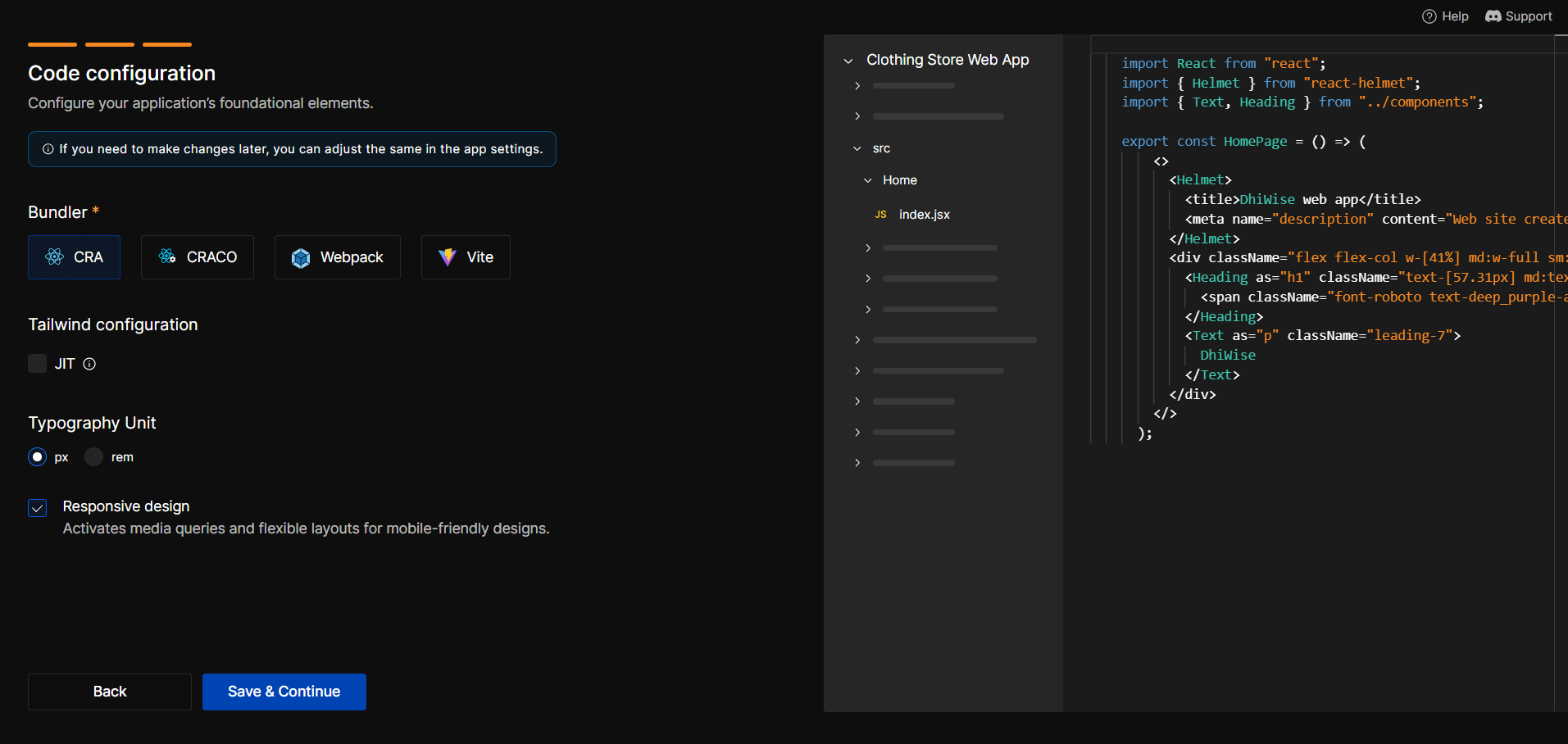 Code Configuration