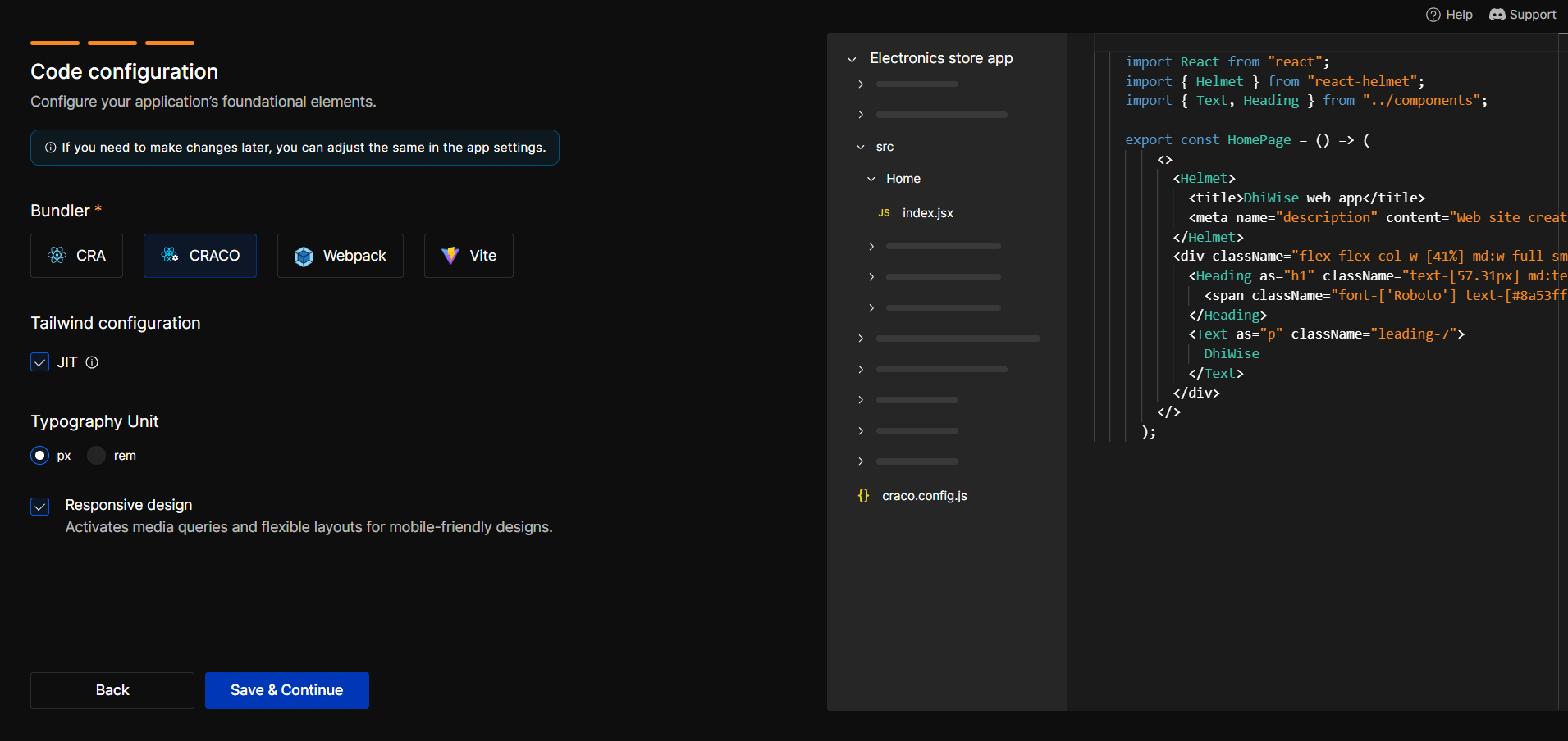 Code Configuration