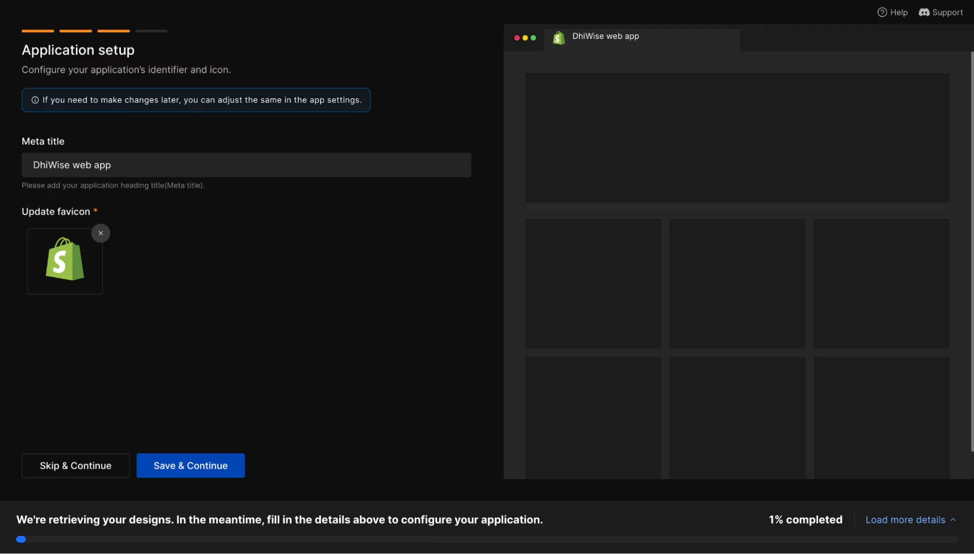 Application Setup