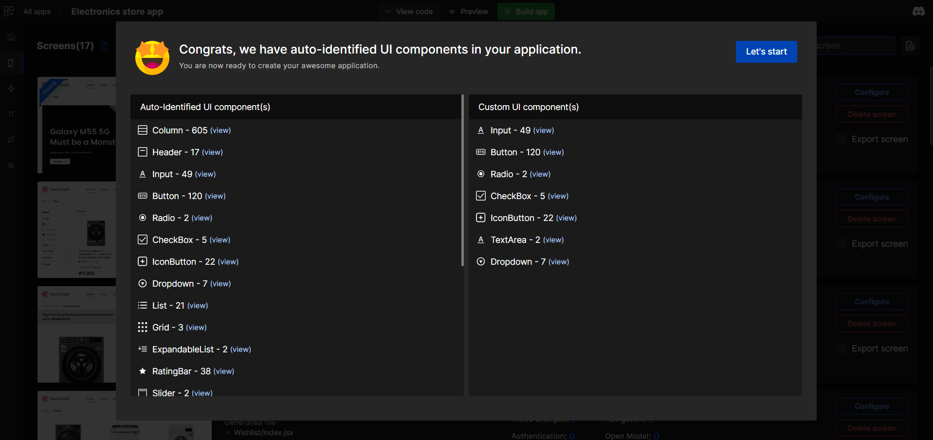 Auto-Identified UI components