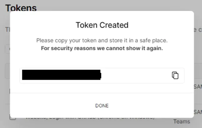 Token Created