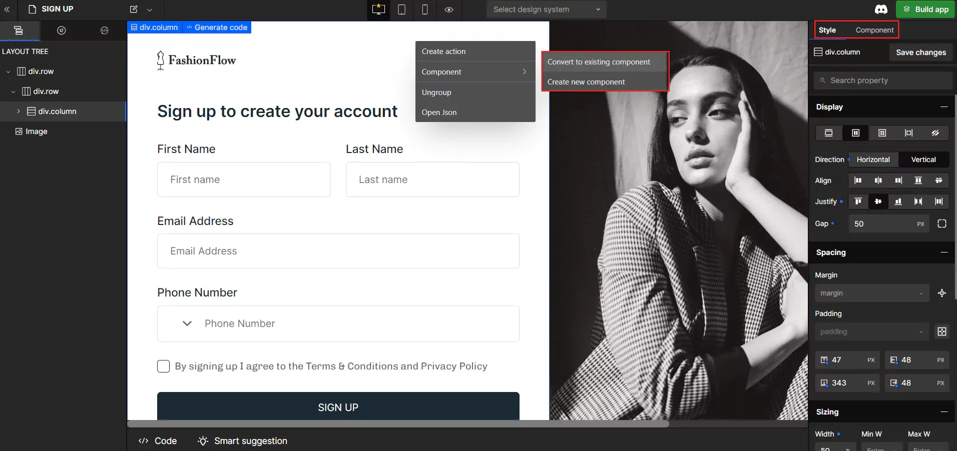 Create Components and Customize Styling