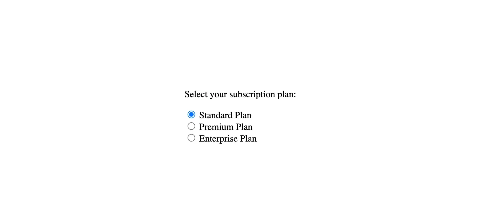 Default Checked Radio Button