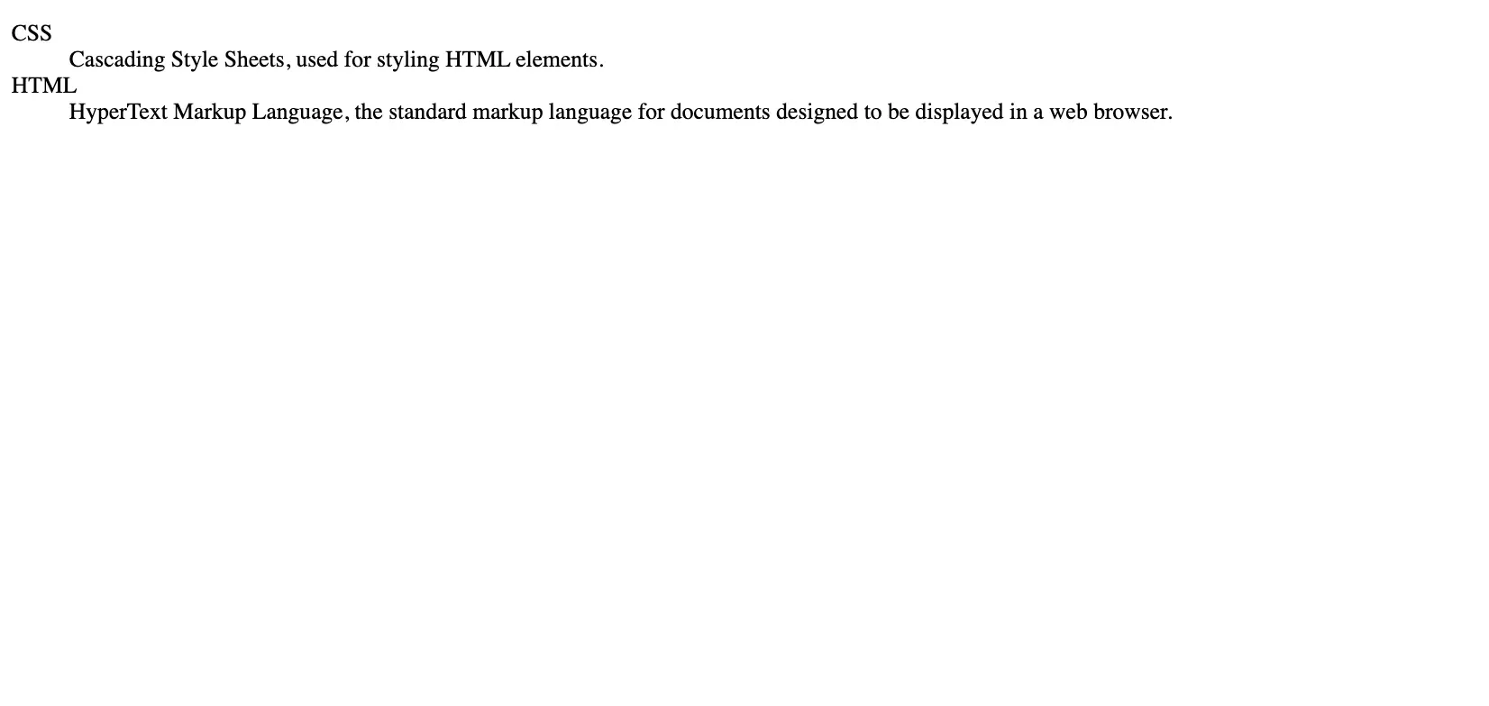 Definition Lists
