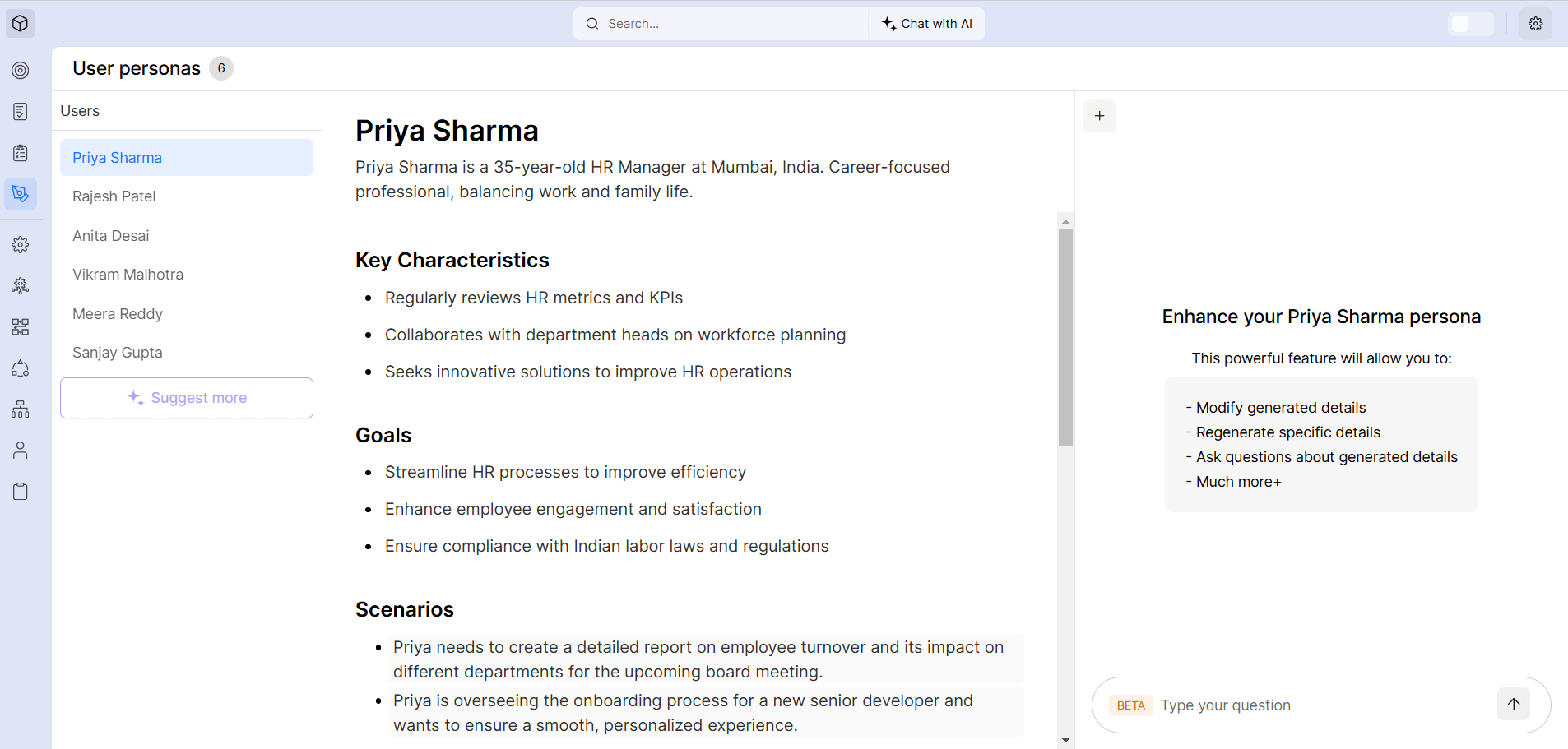 DhiWise Requirement Builder User Persona