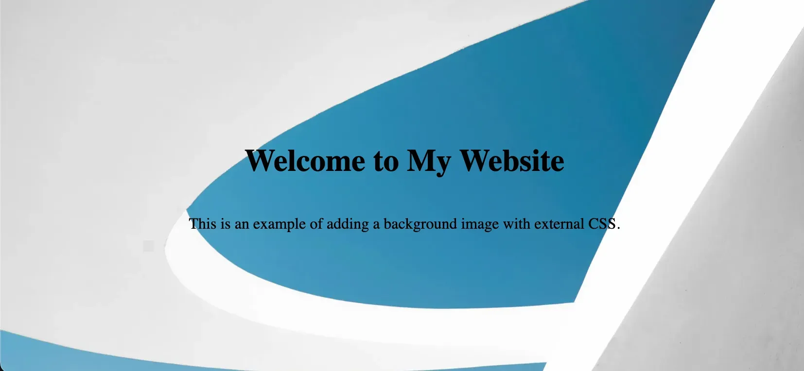 Example of External CSS for a Background Image