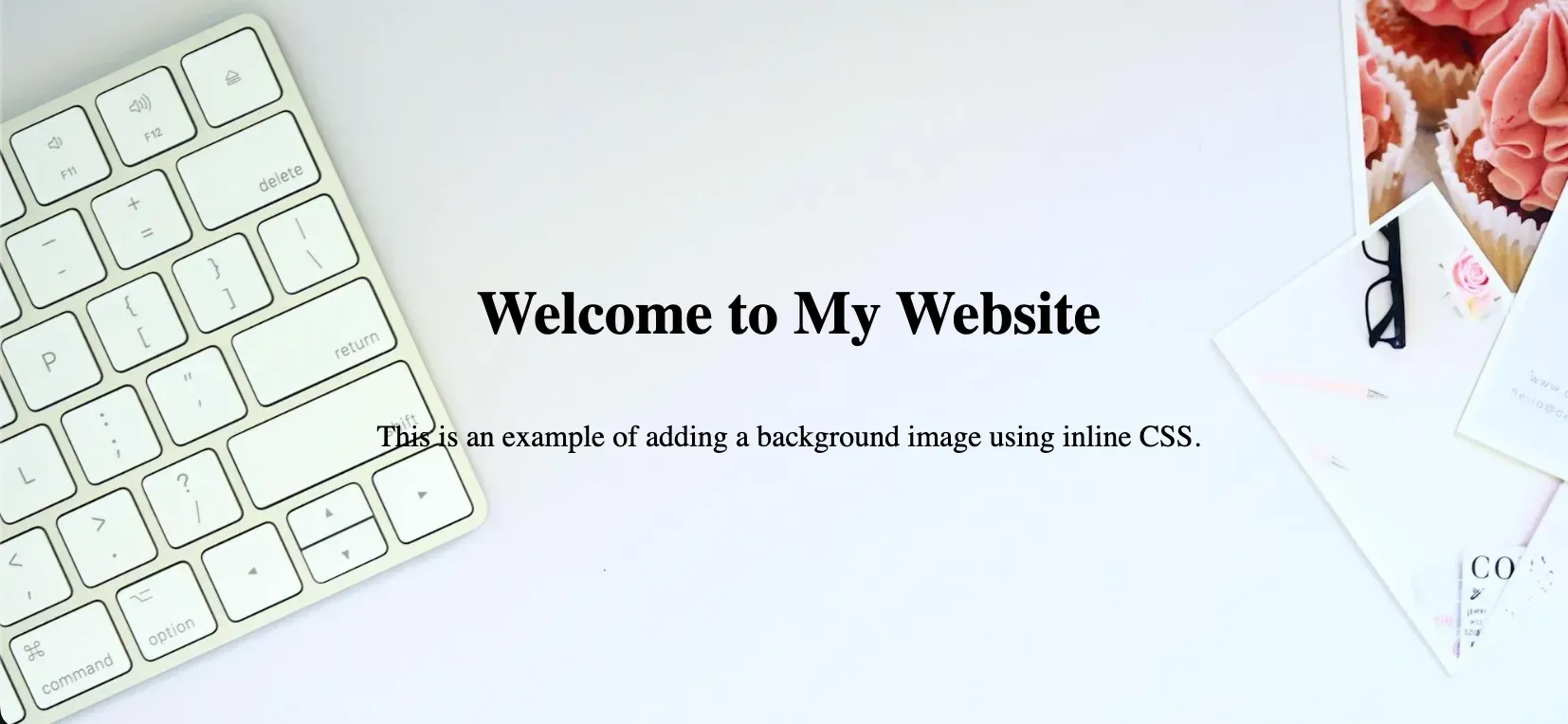Example of Inline CSS Background Image Code