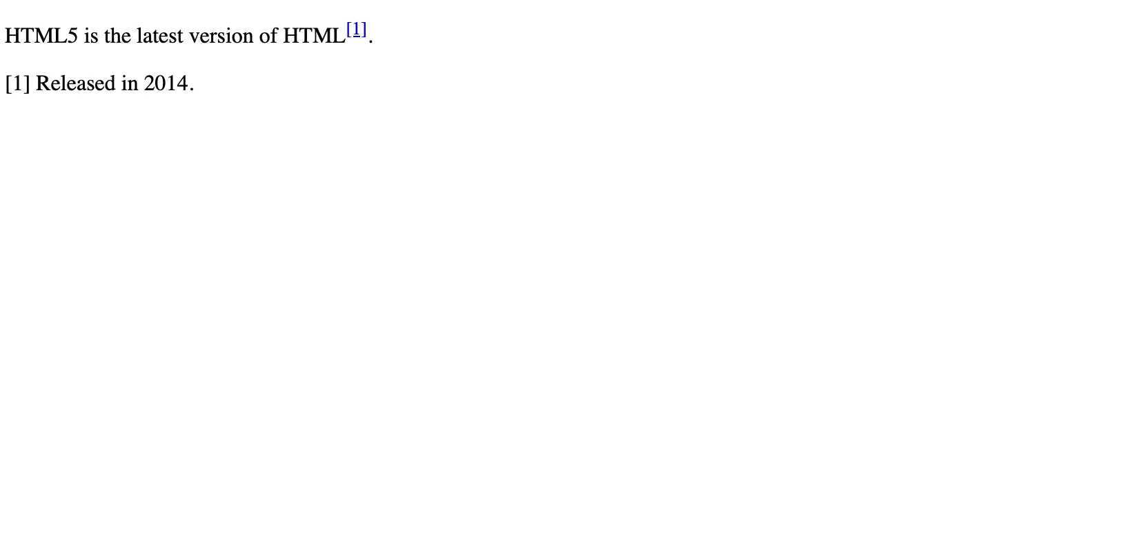 HTML Footnotes