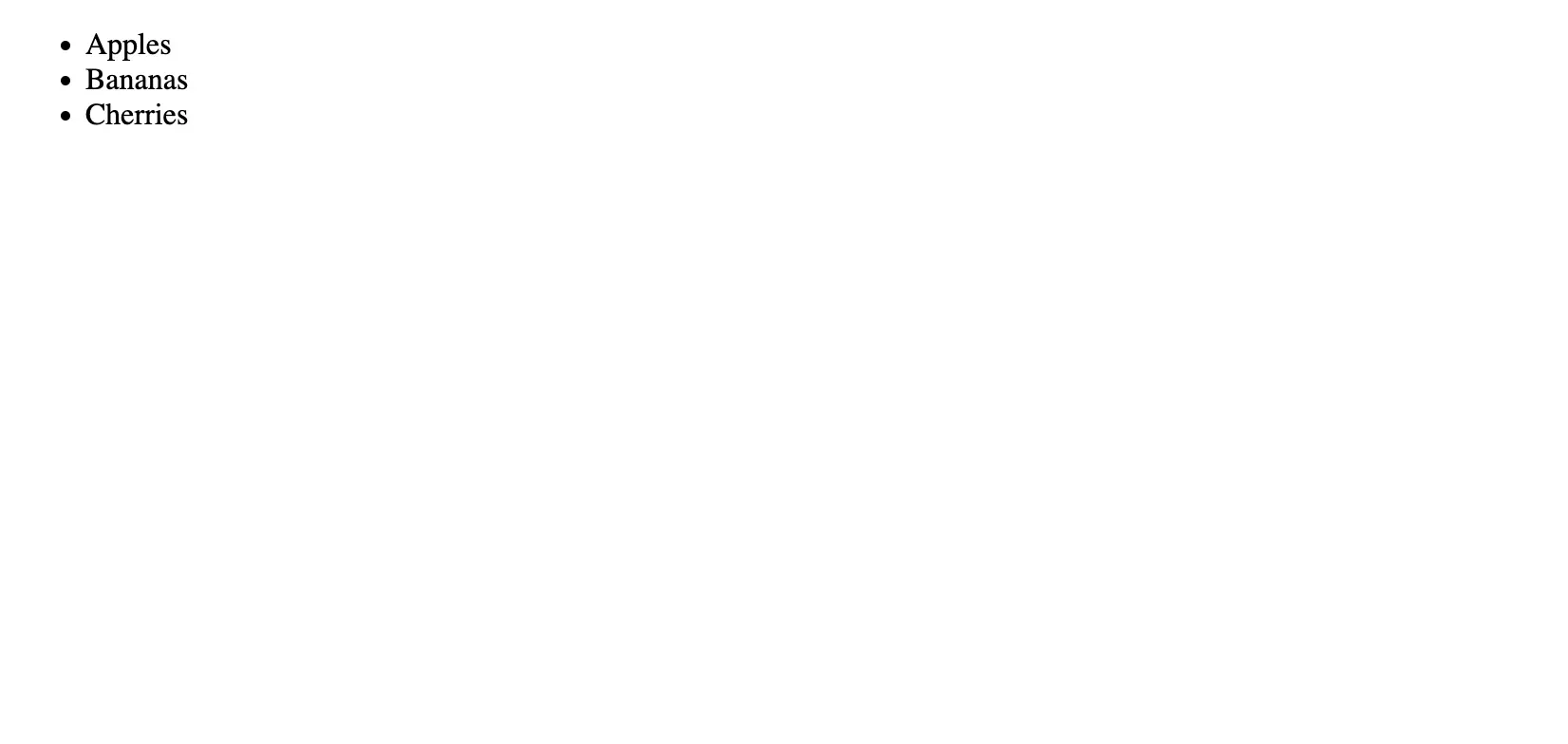 HTML Unordered List