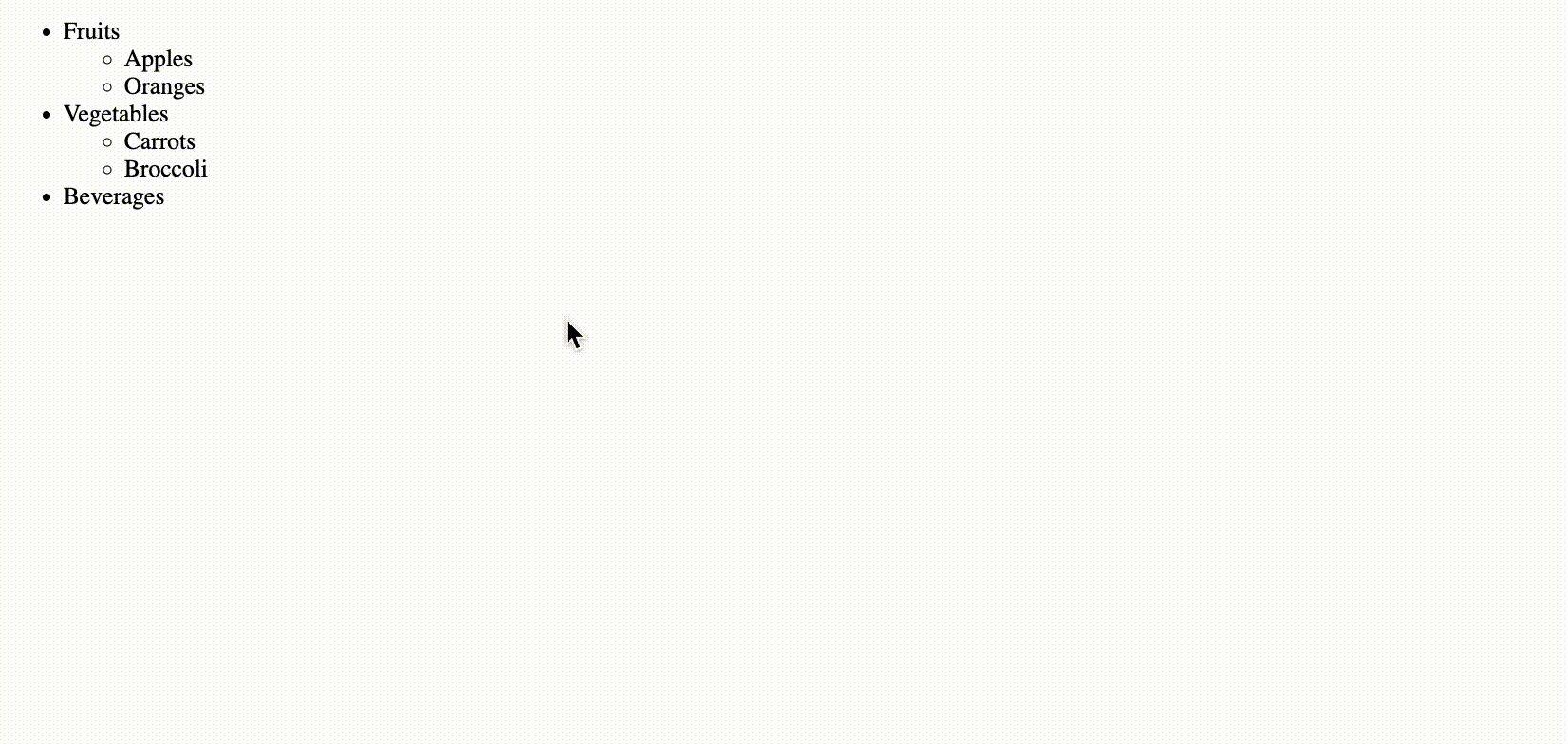 Hover Effects for List Items