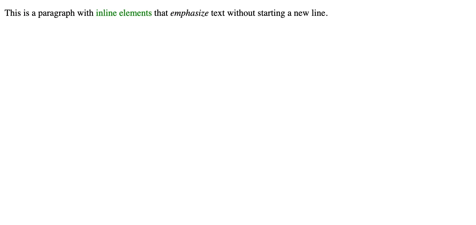 Inline Elements- Formatting Within Lines