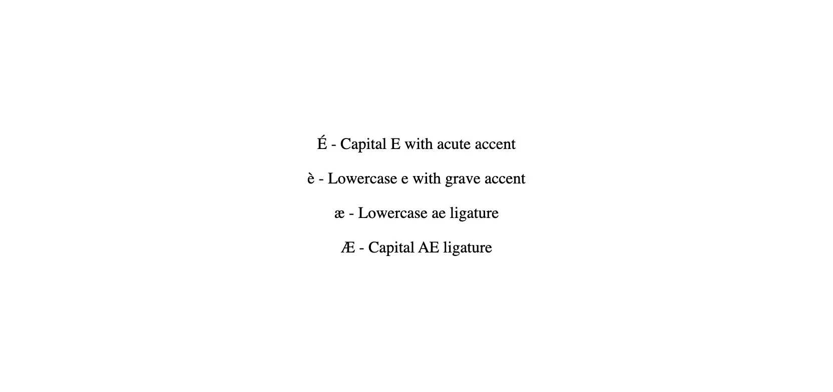 Latin Capital and Small Letters