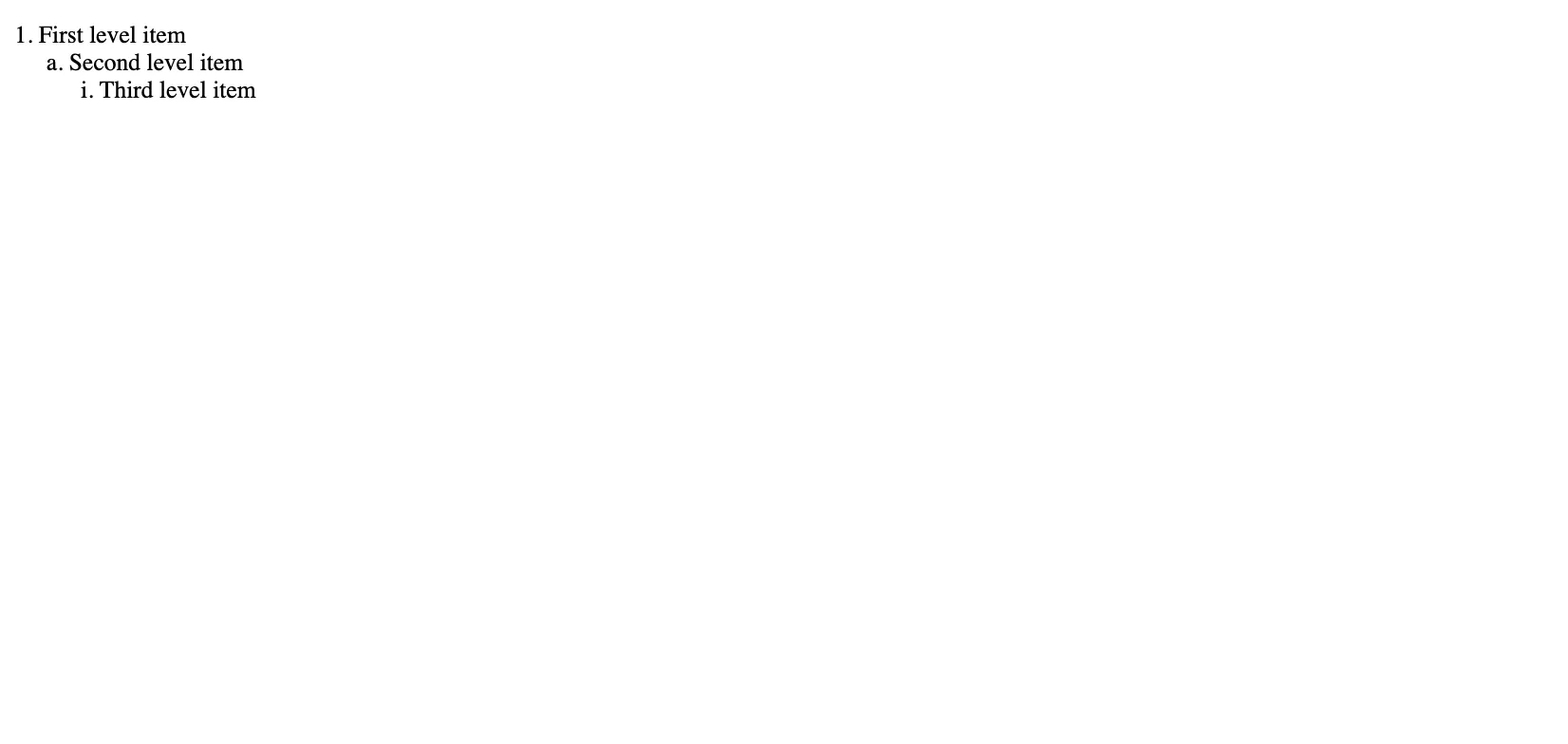 Nested Lists- Styling Considerations and Examples