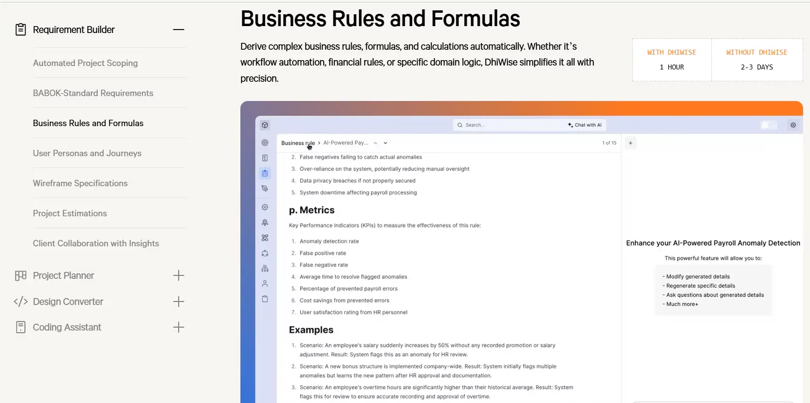 Requirement Builder: Business Rules and Formulas