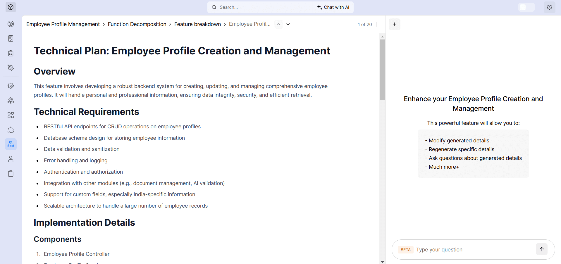 Technical Plan: Employee Profile Creation and Management