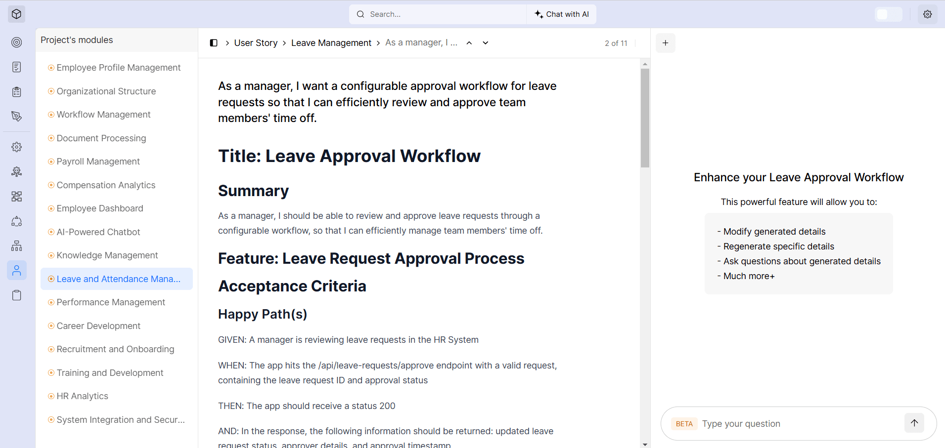 User Story: Leave Approval Workflow