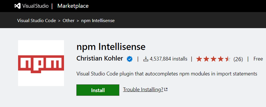 npm-intellisense