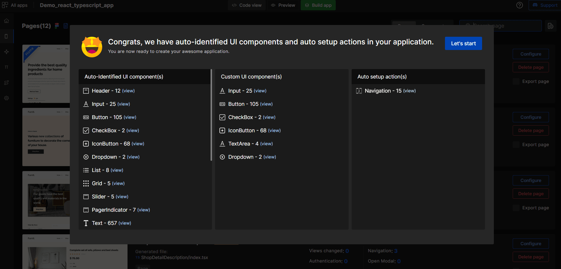 Auto-identified UI components