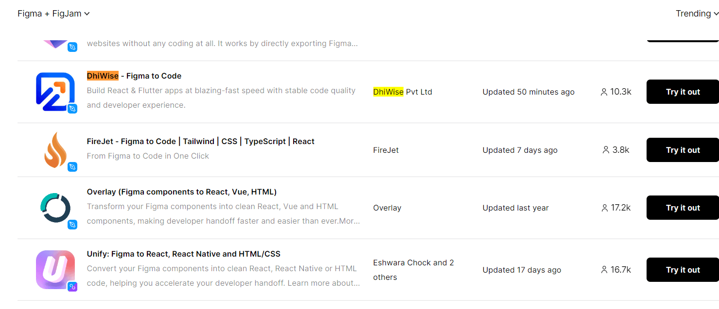 Design to code implementation with dhiwise figma to code plugin