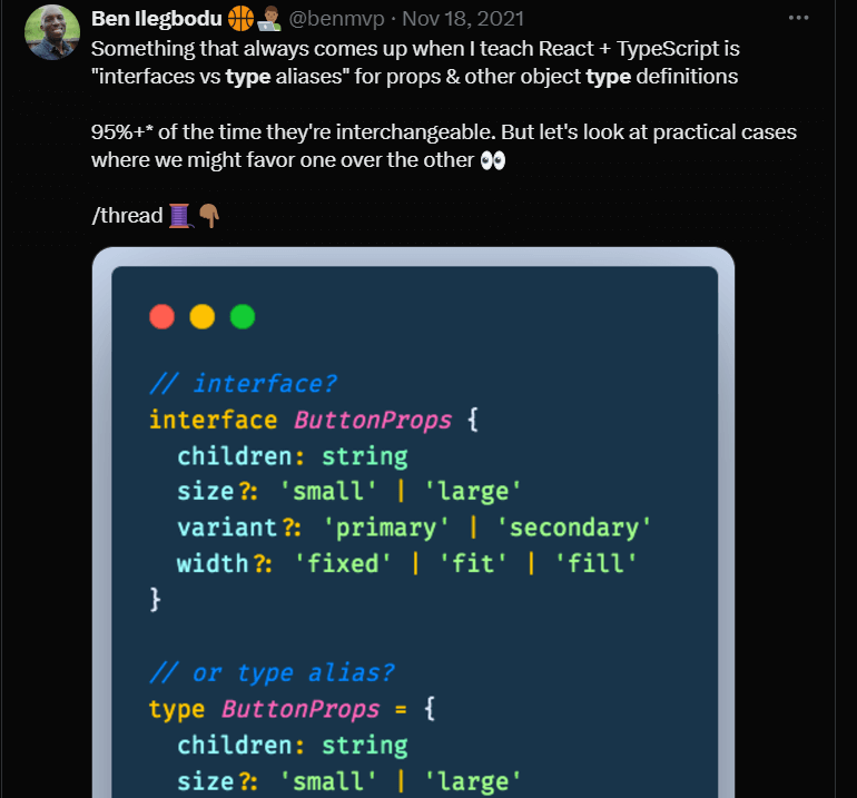 Interfaces vs type aliases