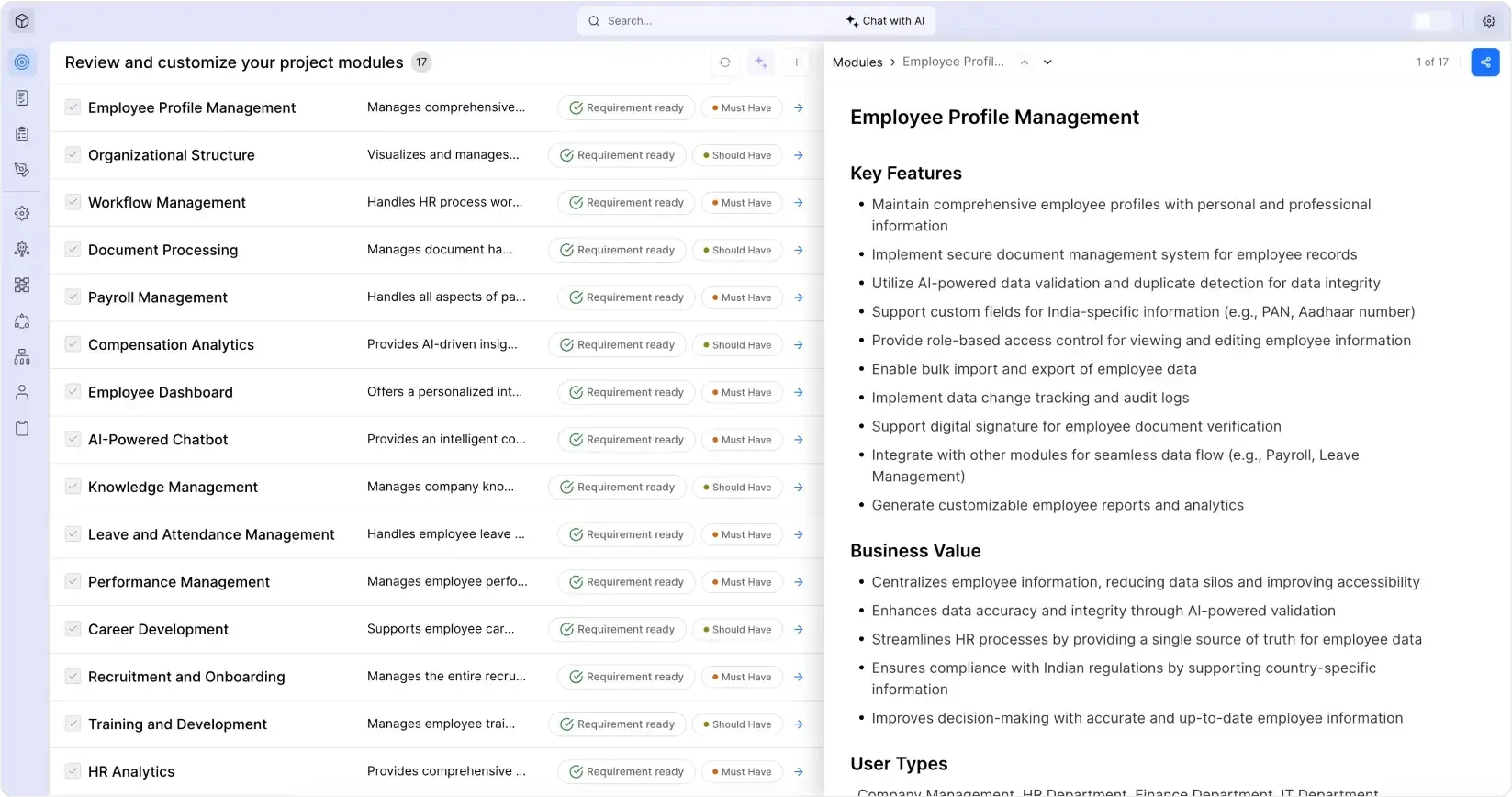 DhiWise Requirement Builder