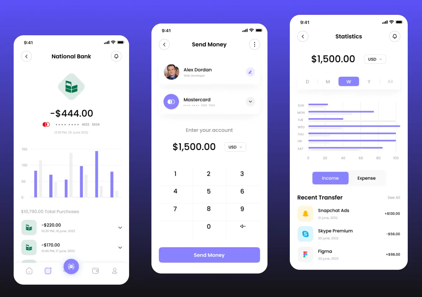 PAYBANK Mobile Banking App UI Kit for Flutter Mobile App