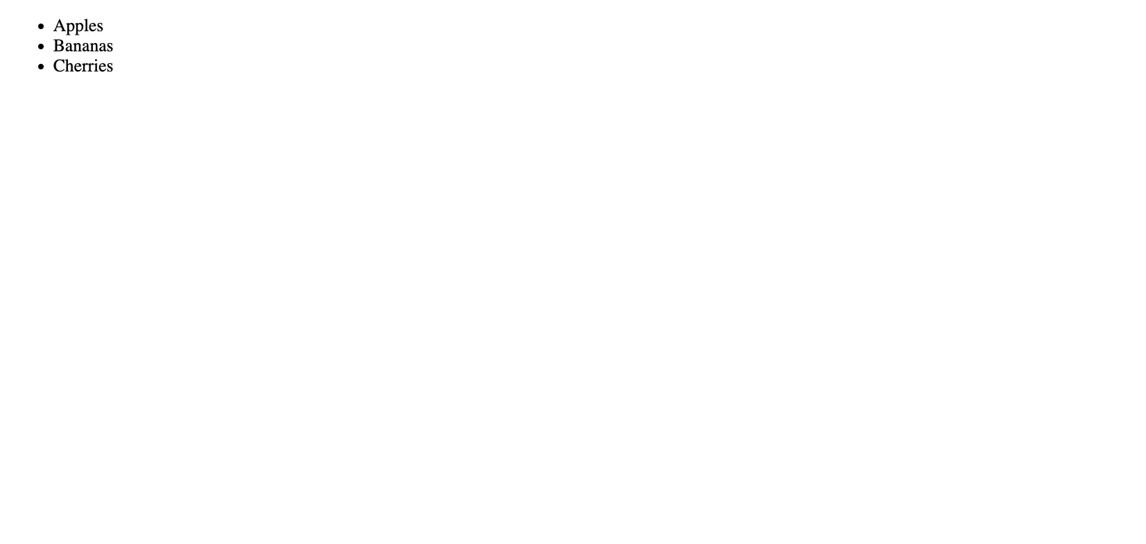 unordered lists